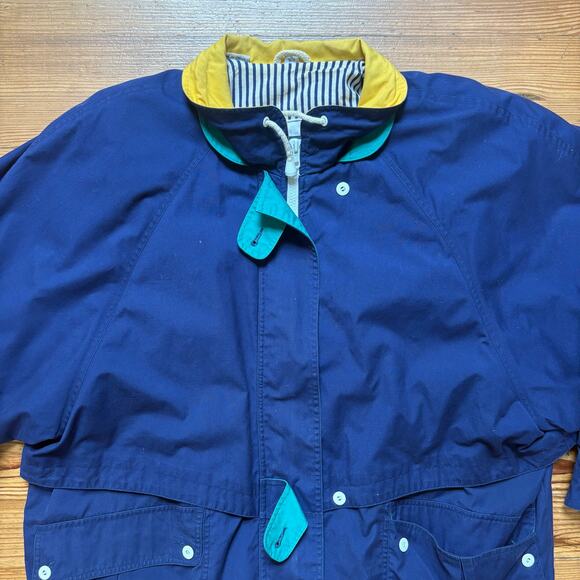 BRAEFAIR vintage blue yellow nautical full zip utility jacket SIZE XL - Picture 2 of 7
